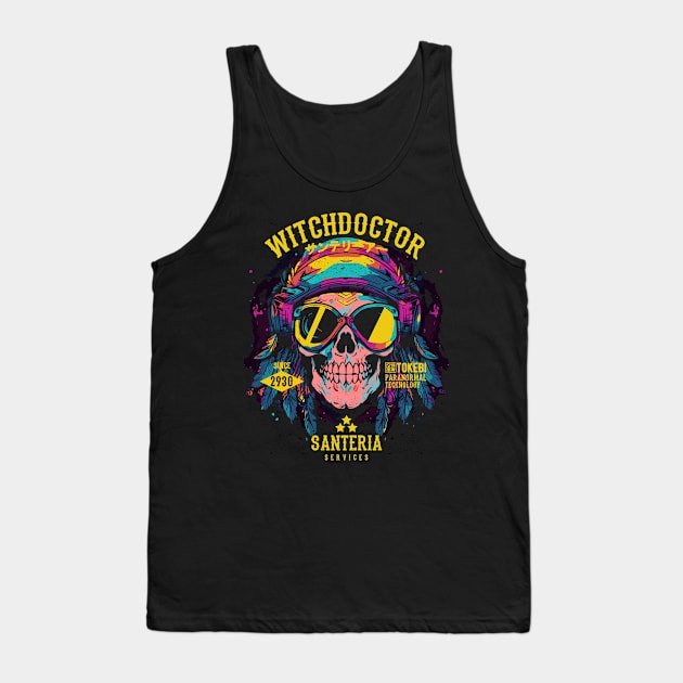 Witch Doctor Skull Tank Top by TOKEBI